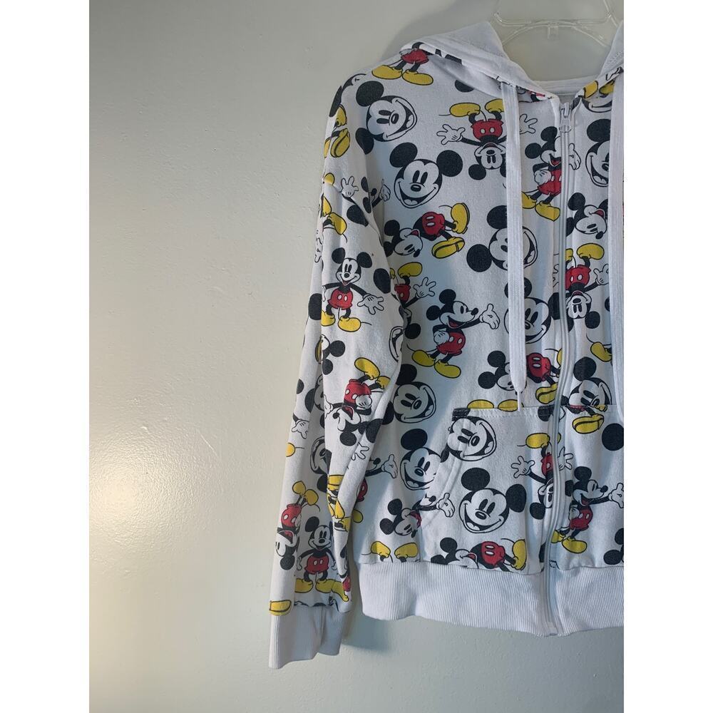 DISNEY Juniors All Over Print Mickey Mouse Full Zip Hoodie / Size: M 7-9 - Picture 5 of 8
